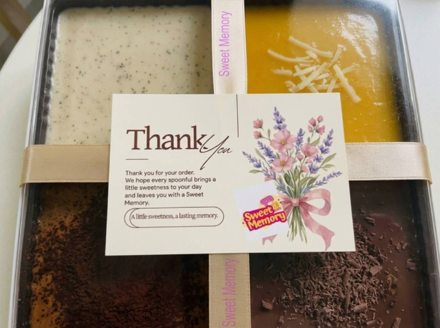 Sweet Memory assorted dessert box with thank-you card